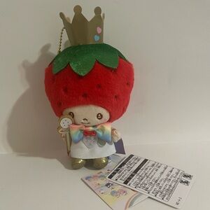 Sanrio 50th Anniversary Strawberry News Strawberry King Keychain Plush